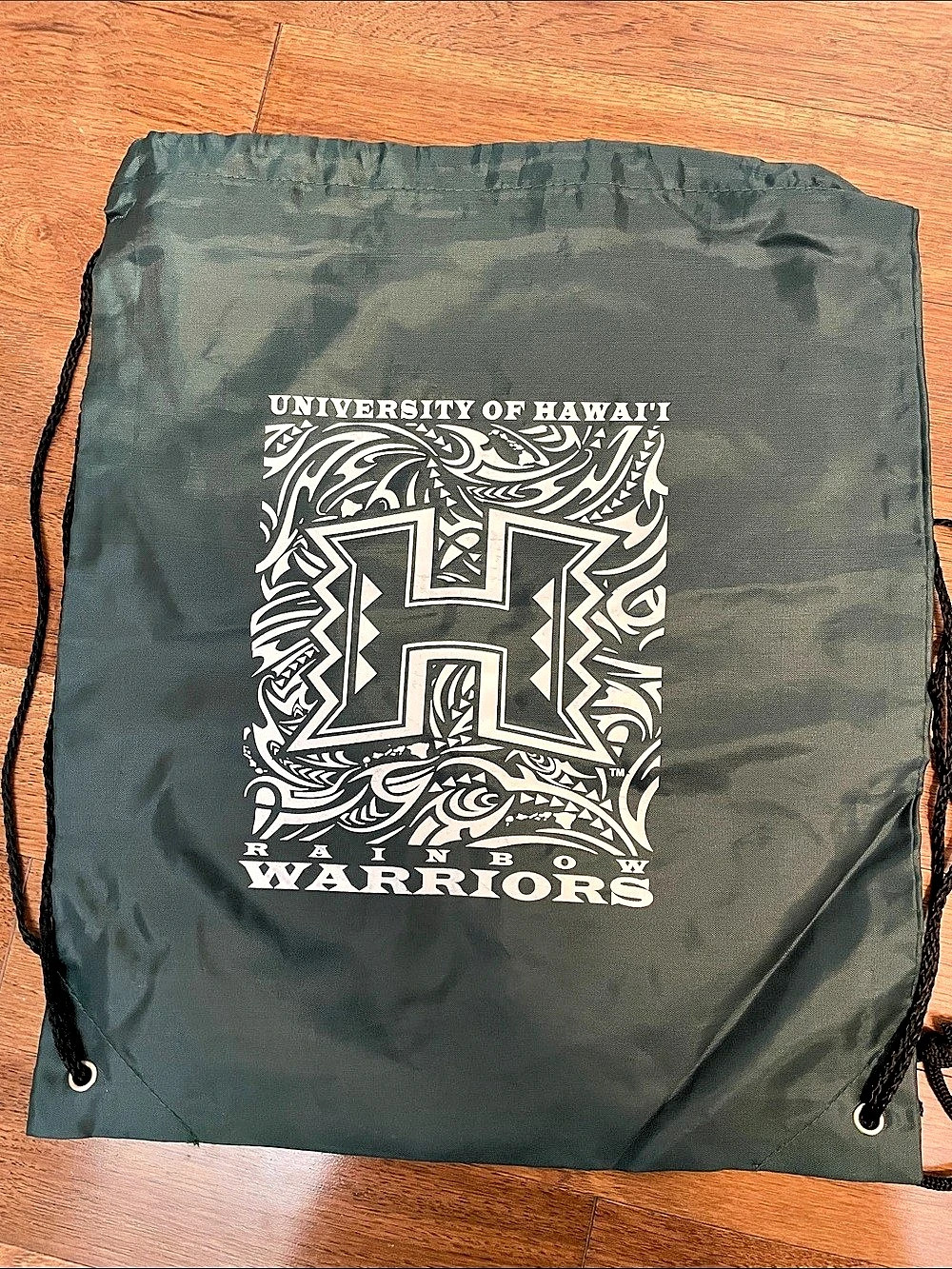 University of Hawaii Warriors Drawstring Bag Green & White